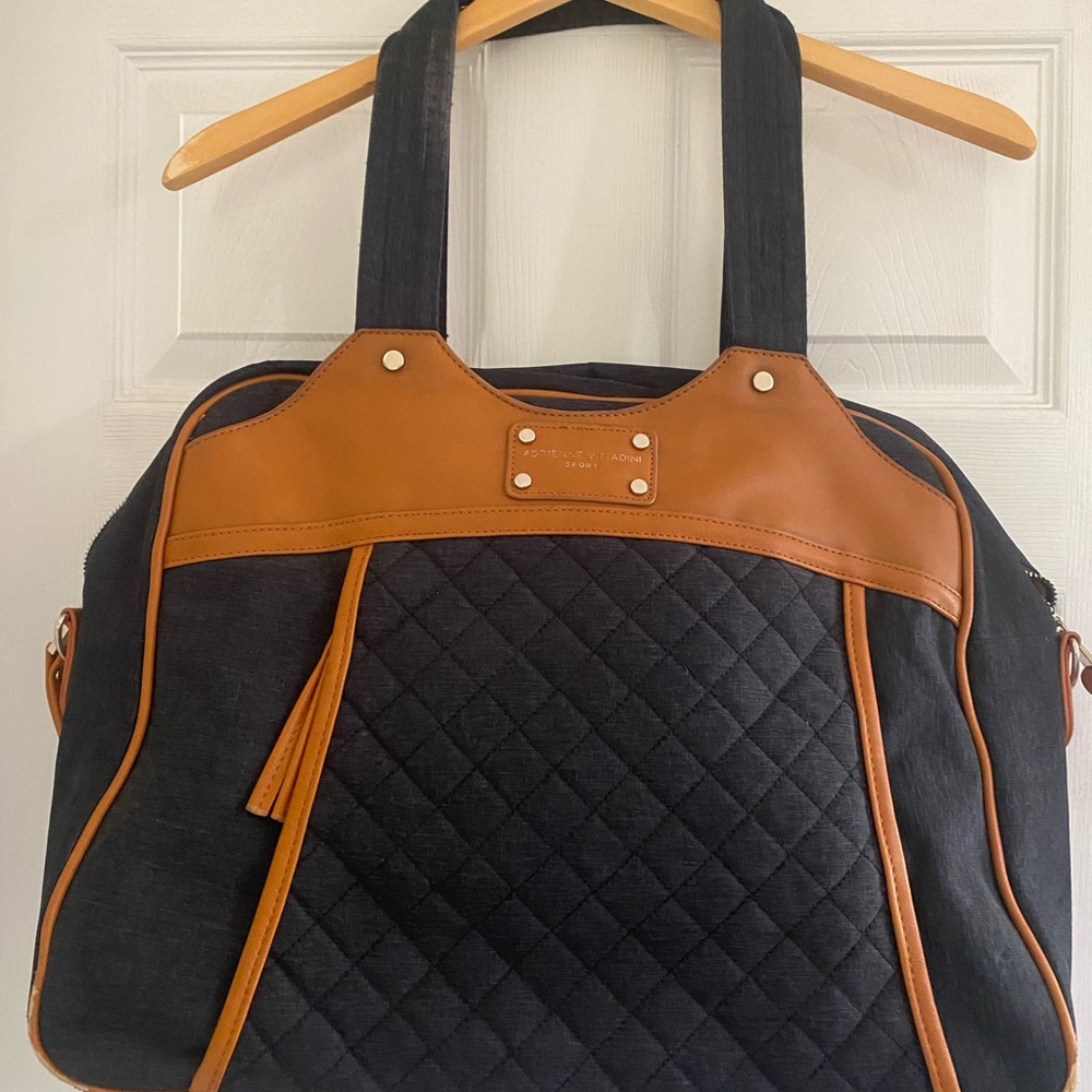 Adrienne Vittadini Black and Brown Travel Bag